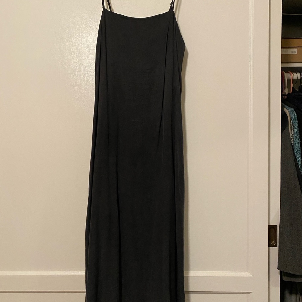 Zara Black Maxi Dress with Spaghetti Straps